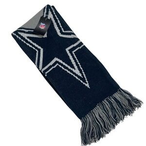 Dallas Cowboys NFL Knit Scarf Navy Blue Grey Americas Team Star Logo NWT